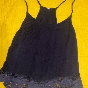 Free people black tank with lace